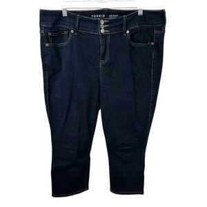 Torrid‎ Plus Size 18 Capri Jeans Crop Ankle Skinny Jegging Super Soft Black 543